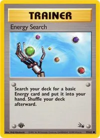 A picture of the Energy Search Pokemon card from Fossil